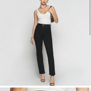 Reformation Jeans Liza Ultra High Rise  Black Straight Denim Size 23